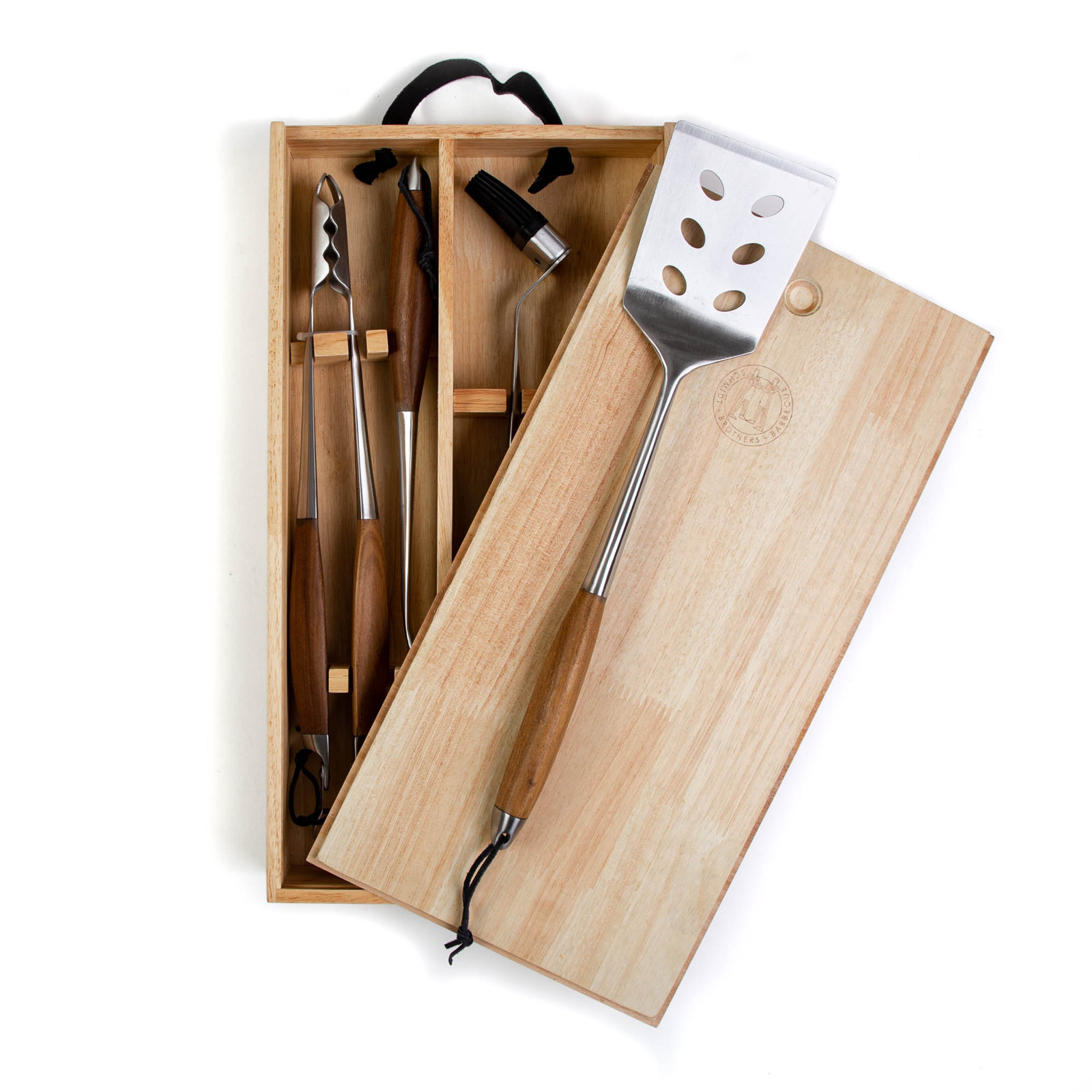 The BBQ Collection Teak 4-Piece Grill Set