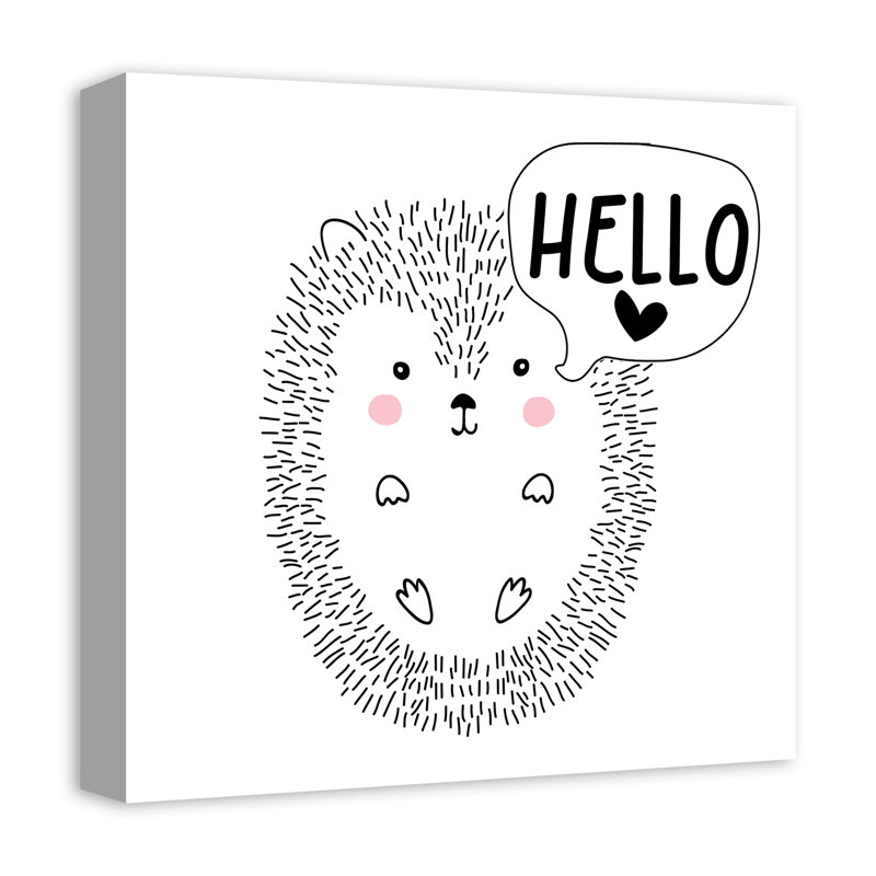 « hello hedgehog », art encadré Anley, H 16 po x l 16 po x P 1,25 po, Toile tendue