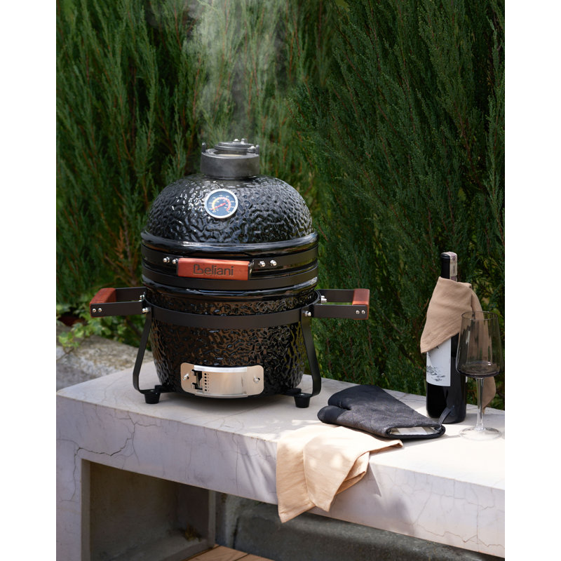 Beliani KAMADO 54cm W Kamado Charcoal Grill, Black
