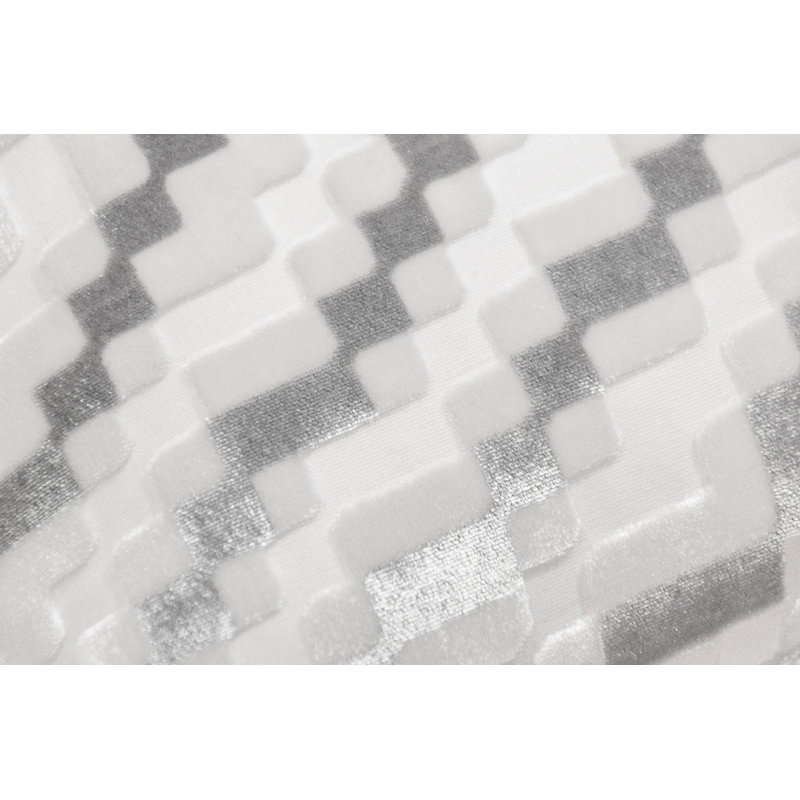 Steps Velvet Square Pillow Cover & Insert, 18"H x 18"W, White Geometric