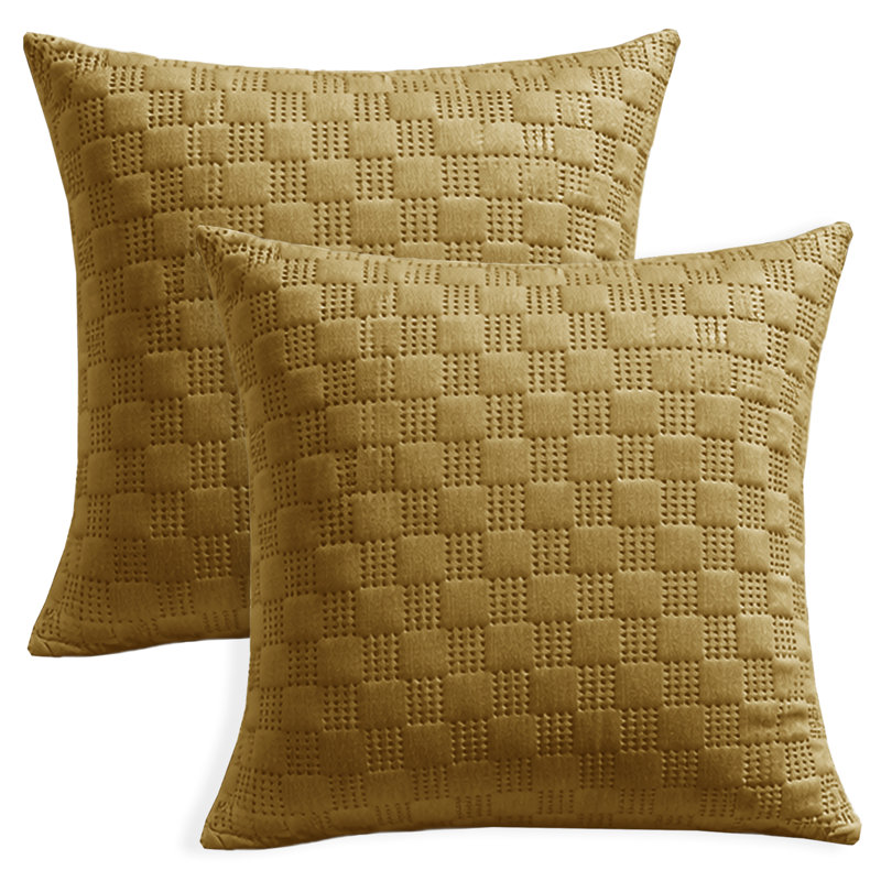Aspire Homeware Embossed Square Velvet Cushion Covers, Pack of 2, RUST
