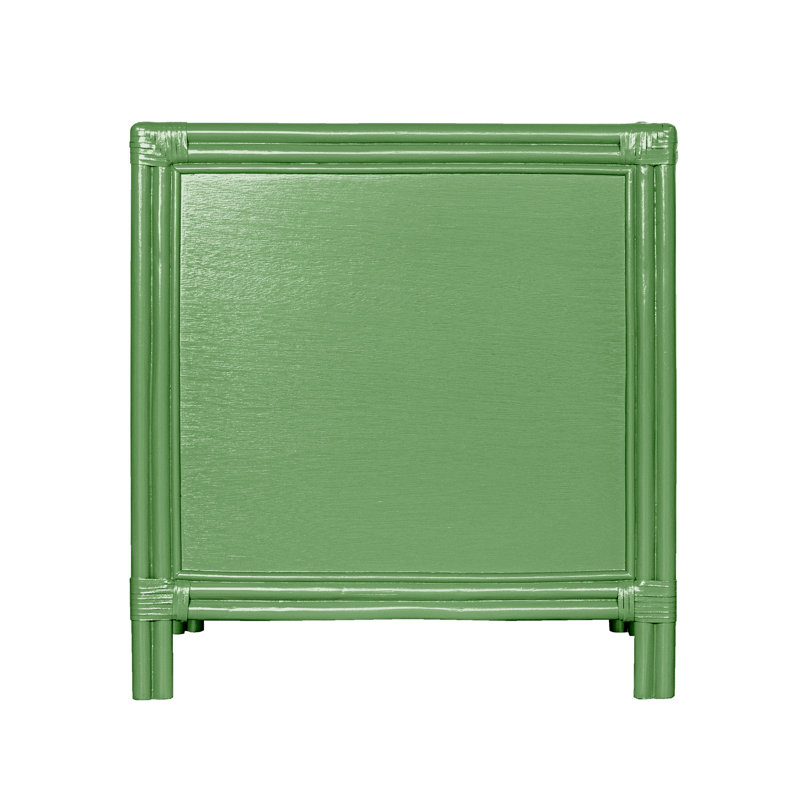 Clara Collection 1 - Drawer Rattan Nightstand, Bright Green