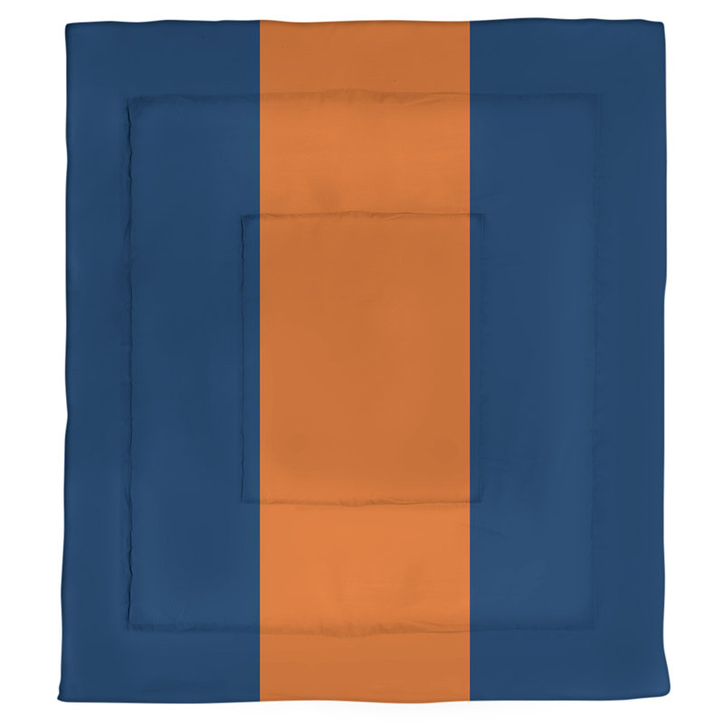 Édredon simple réversible Houston Baseball, Édredon simple TG, Bleu marine / orange / bleu marine
