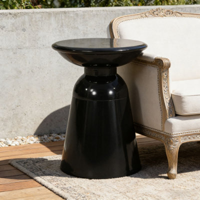 Outdoor Iron Side Tables with Flared Desig