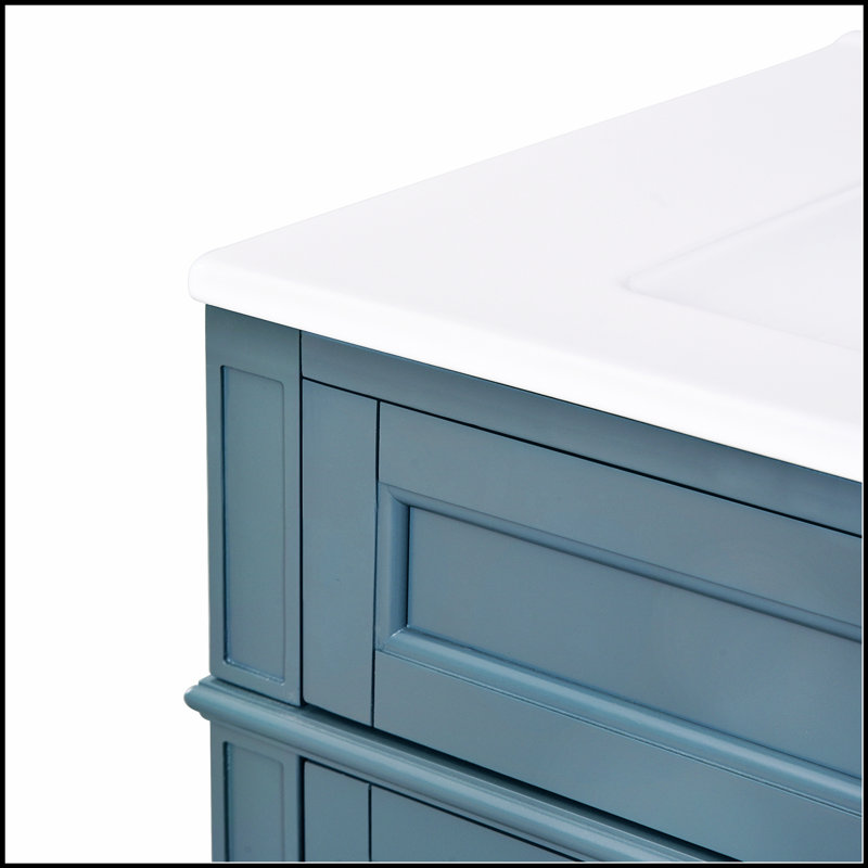 Meuble-lavabo moderne de 30 po avec lavabo supérieur, rangement spacieux et conception durable pour les salles de bain contemporaines