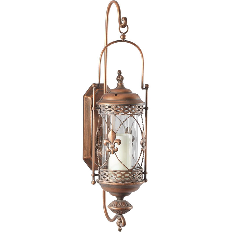 Lampe murale en verre avec bougie simple