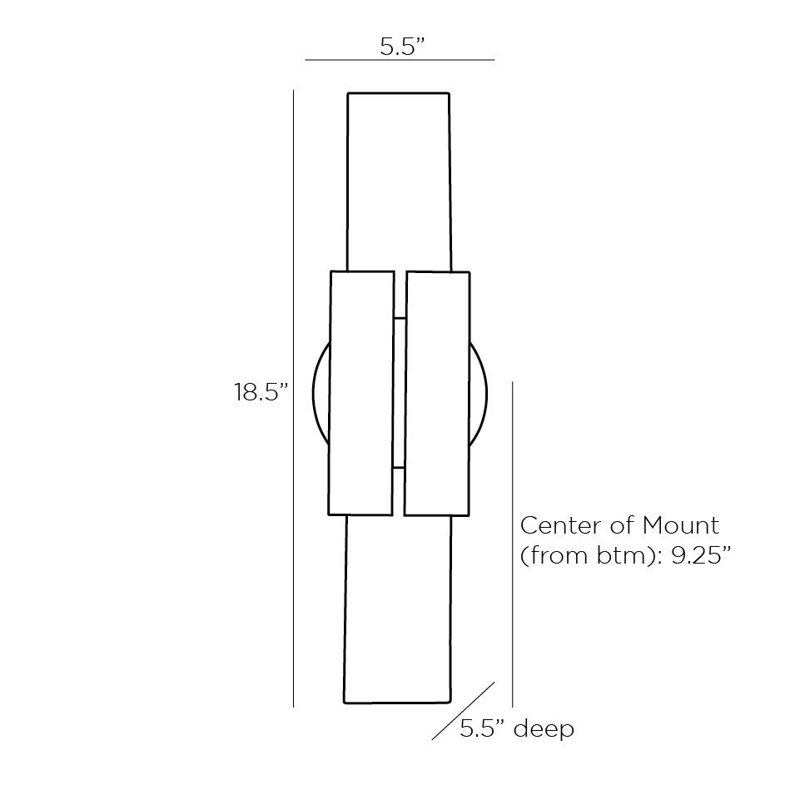 Monroe 2 - Light LED Sconce, English Bronze