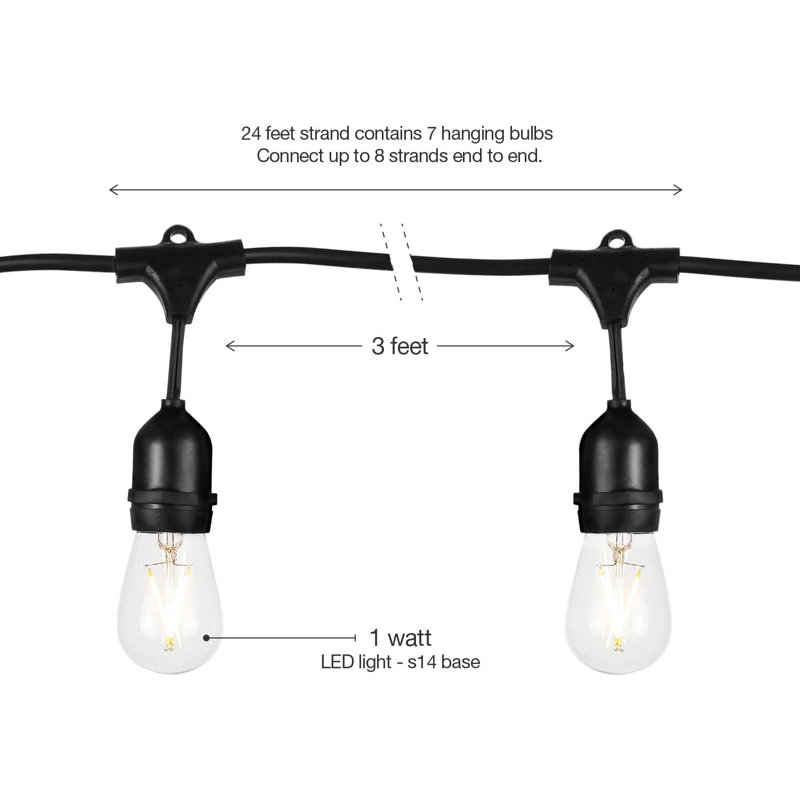 Outdoor 7 - Bulb 27'' Plug-in LED String Light