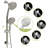 5" Multi Function Dual Shower Head, With Adjustable Slide Bar