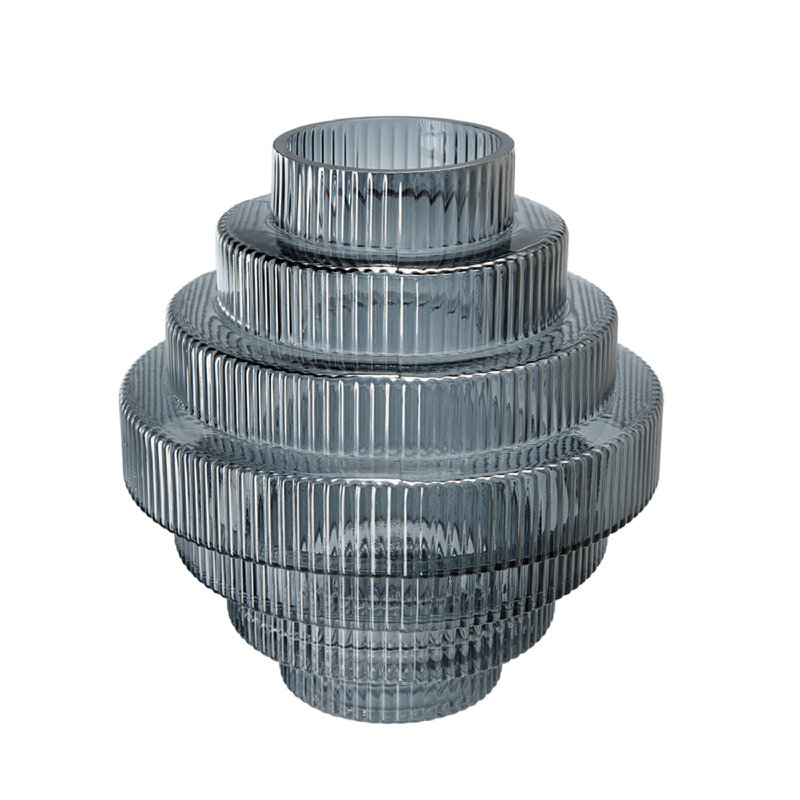 Giovo Glass Table Vase, Smoke