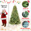 Arbre de Noël illuminé 4 pi avec 200 lumières blanc chaud UL - Arbre classique avec 636 pointes en PE + PVC, branches articulées pour une installation facile, support en métal robuste, aspect réaliste-1265313251