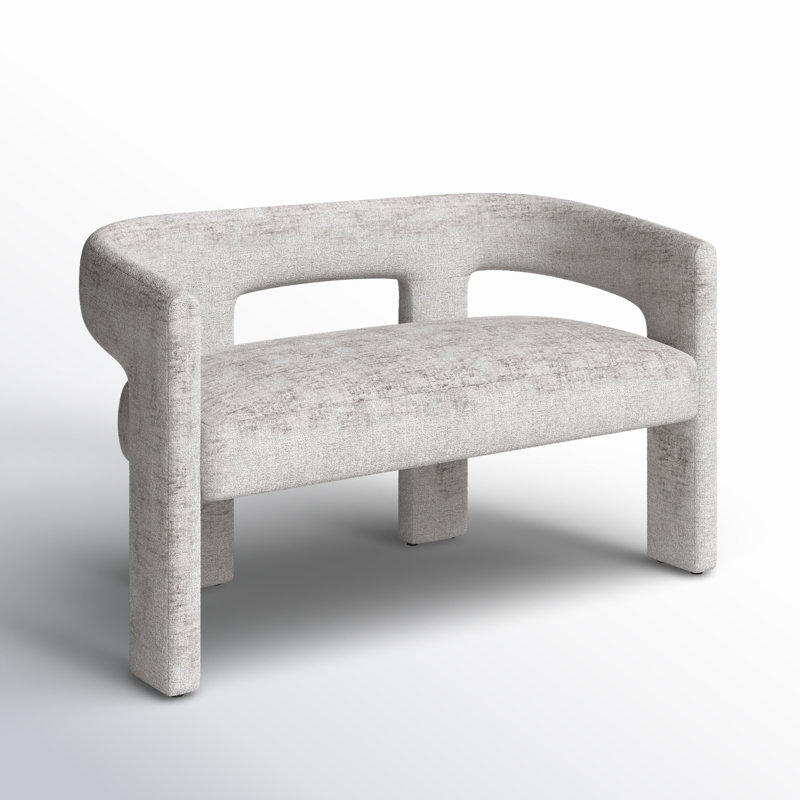 Anouchka Polyester Upholstered Bench, Gwen Gray Microsuede
