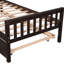 Twin Bed With Trundle, Platform Frame Headboard And , No Box Spring Needed For Compact Bedrooms, Pull - Out Trundle Extra Option, Space Saving Design, Pine, Quick Setup Perfect Small Living Areas,