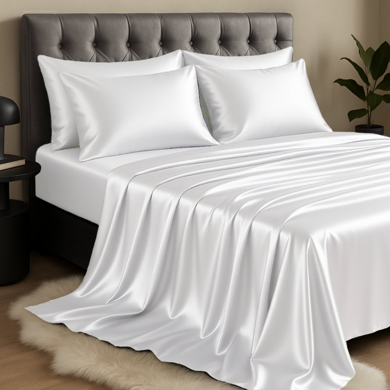 Mulberry Silk Flat Sheet, White, Single (3')