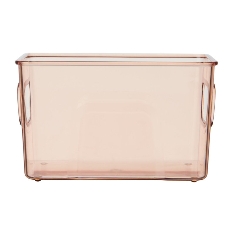 Bac de rangement en plastique Copco, H 3,54 po x l 3,86 po x P 4,75 po, Rose