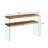 MDF Console Table, Big Side Table, Walnut Tempered Glass Desk,Entry Table