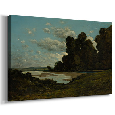 River Landscape-Henri Harpignies-Gallery Wrapped Canvas-c. 1900