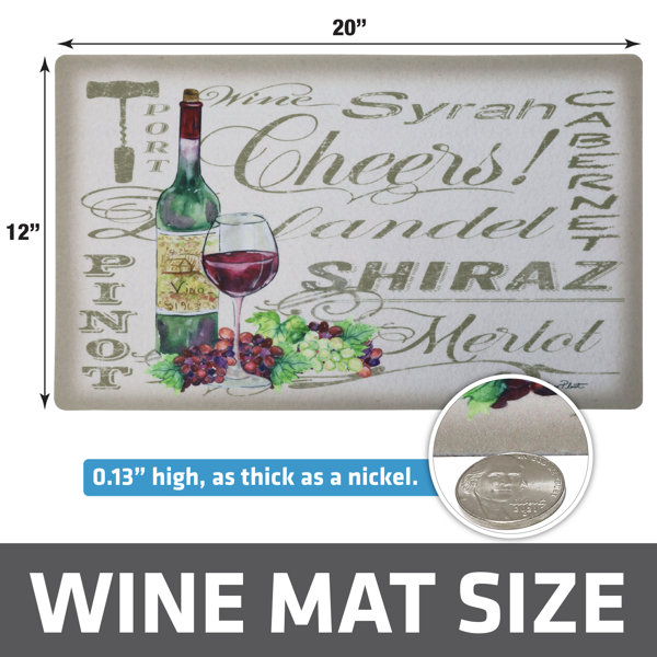 Wine Glass Drying Mat & Placemat - Absorbent/Waterproof/Machine Washable