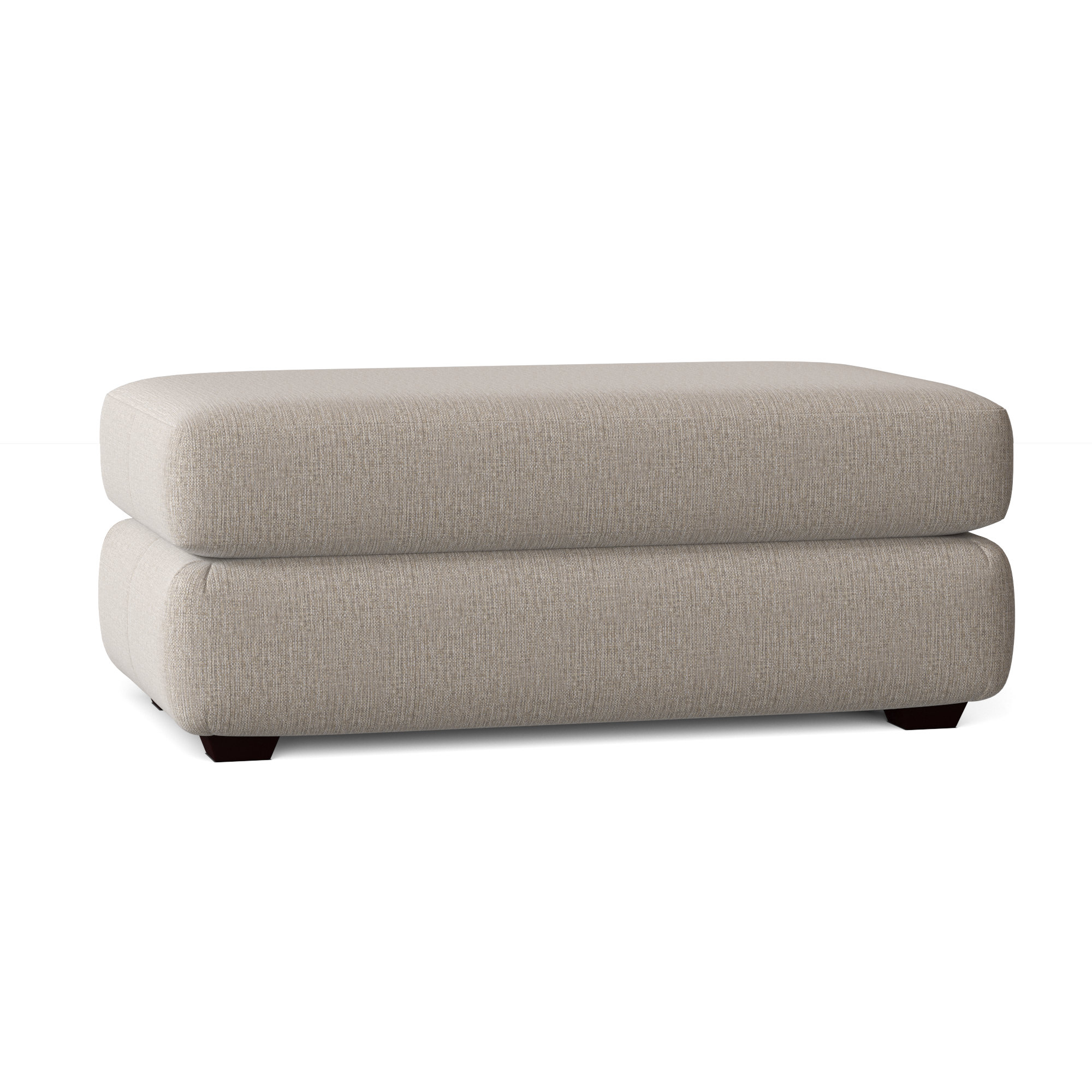 Emilio Upholstered Ottoman, Sustain® Dursky Linen