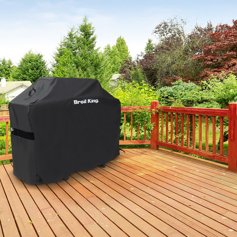 Black PVC and Polyester Cart-Style Grill Cover