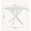 Table de salle à manger 42,1 "WHITE Mid-Century pour 4 à 6 personnes avec plateau rond en MDF, table de salle à manger à piédestal, table basse de loisir, pieds croisés