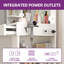 Latitude Run® Makeup Vanity Desk With Mirror, Powers Strips & Lights Bulbs-536325196