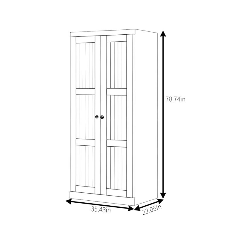 Garde-robe simple rétro, H 78,74 po x l 35,43 po x P 22,05 po