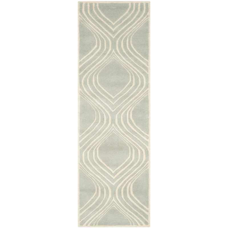 Oglesbee Hand Tufted Wool Geometric Rug, Runner 2'3" x 7'