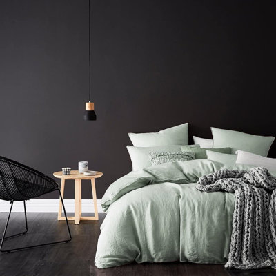 Stonewashed Cotton Solid Colour Duvet Cover Set