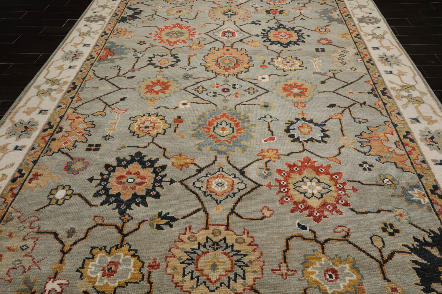Oriental Rug of Houston Handmade HandKnotted Wool Beige/Black Rug