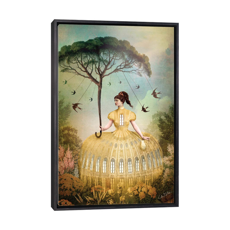 «The Bird Keeper» par Catrin Welz-Stein - impression d'art graphique, H 40 po x l 26 po x P 1,5 po, Pas de tapis