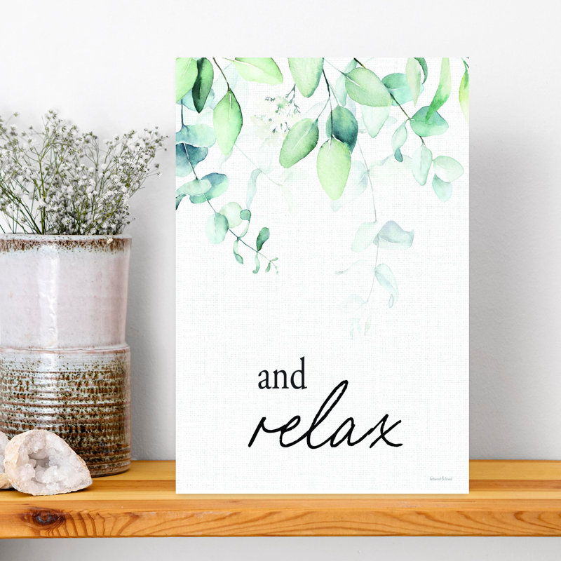 And And Relax Minimalist Modern, art mural abstrait, H 18 po x l 12 po