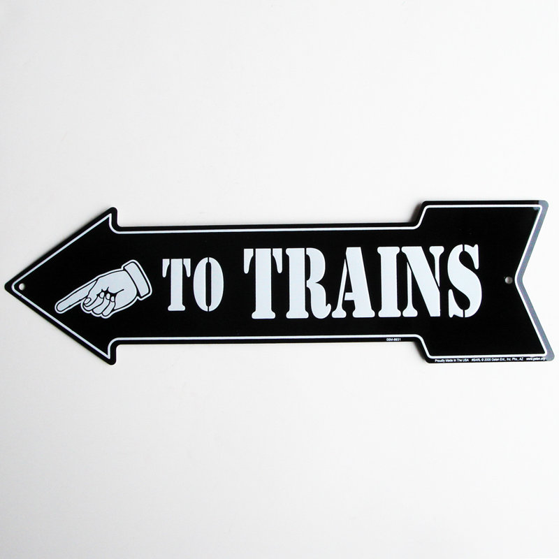 Enseigne à train en métal flèche-tin
