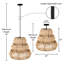 Luminaire suspendu unique en jute à niveaux à 1 lumière de 20 po Addia