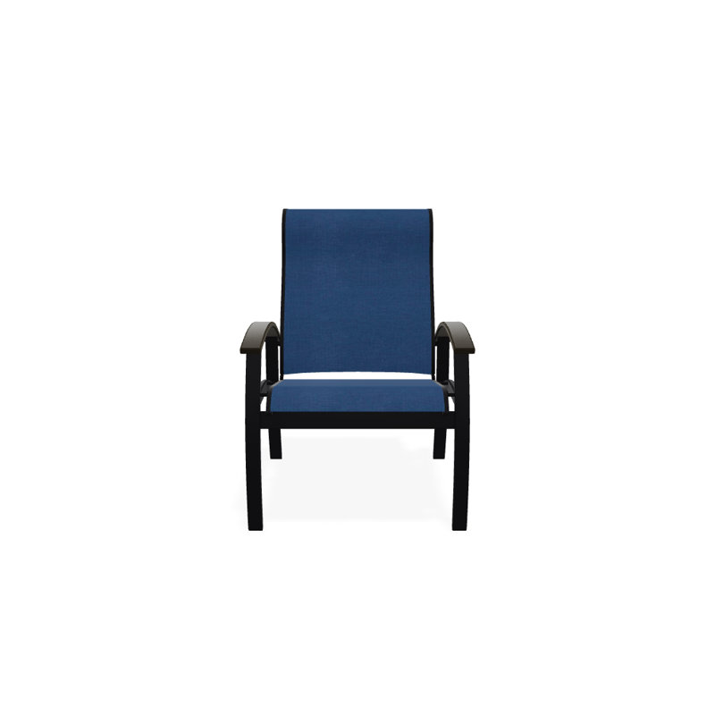 Chaise de patio Askar, Beachwood, Cobalt 35D Sunbrella®, Noir texturé