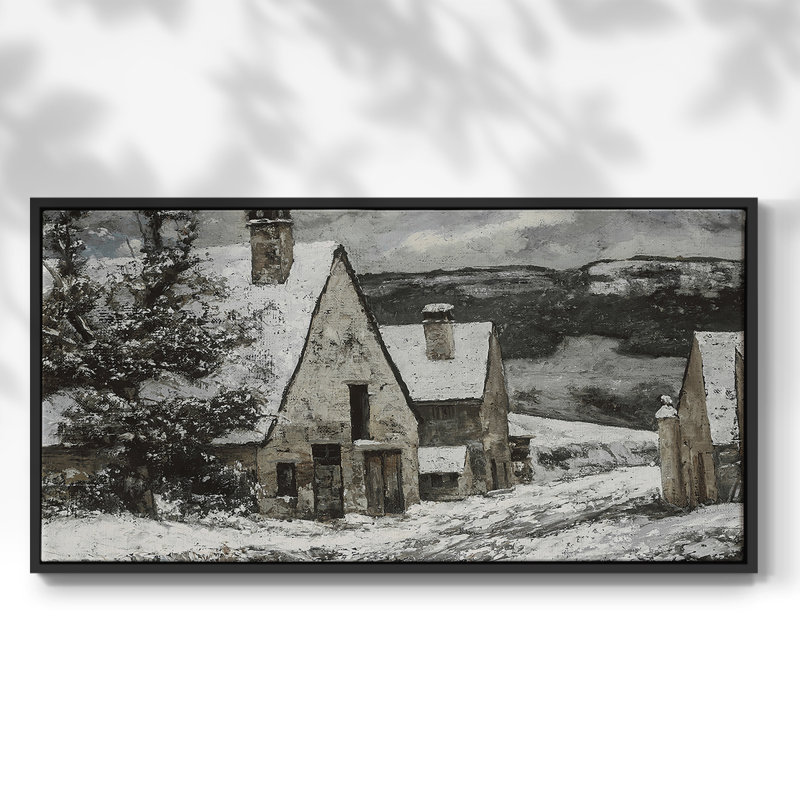 Série paysage - CMLI - Toile tendue avec châssis encadré - Prêt à être accroché, H 17 po x l 33 po, Noir