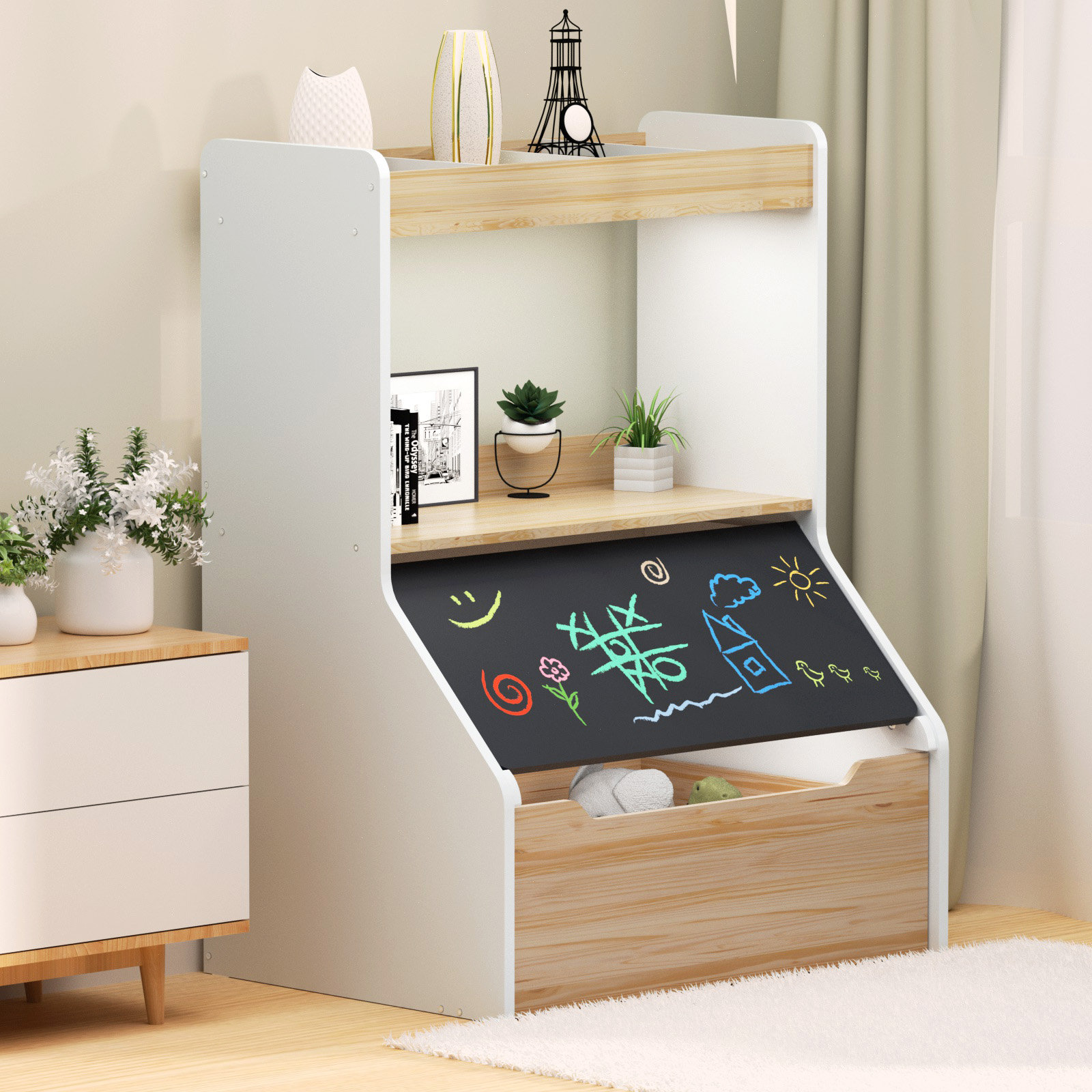 Isabelle & Max™ Kids Toy Storage Rack With Removable Drawer | Wayfair