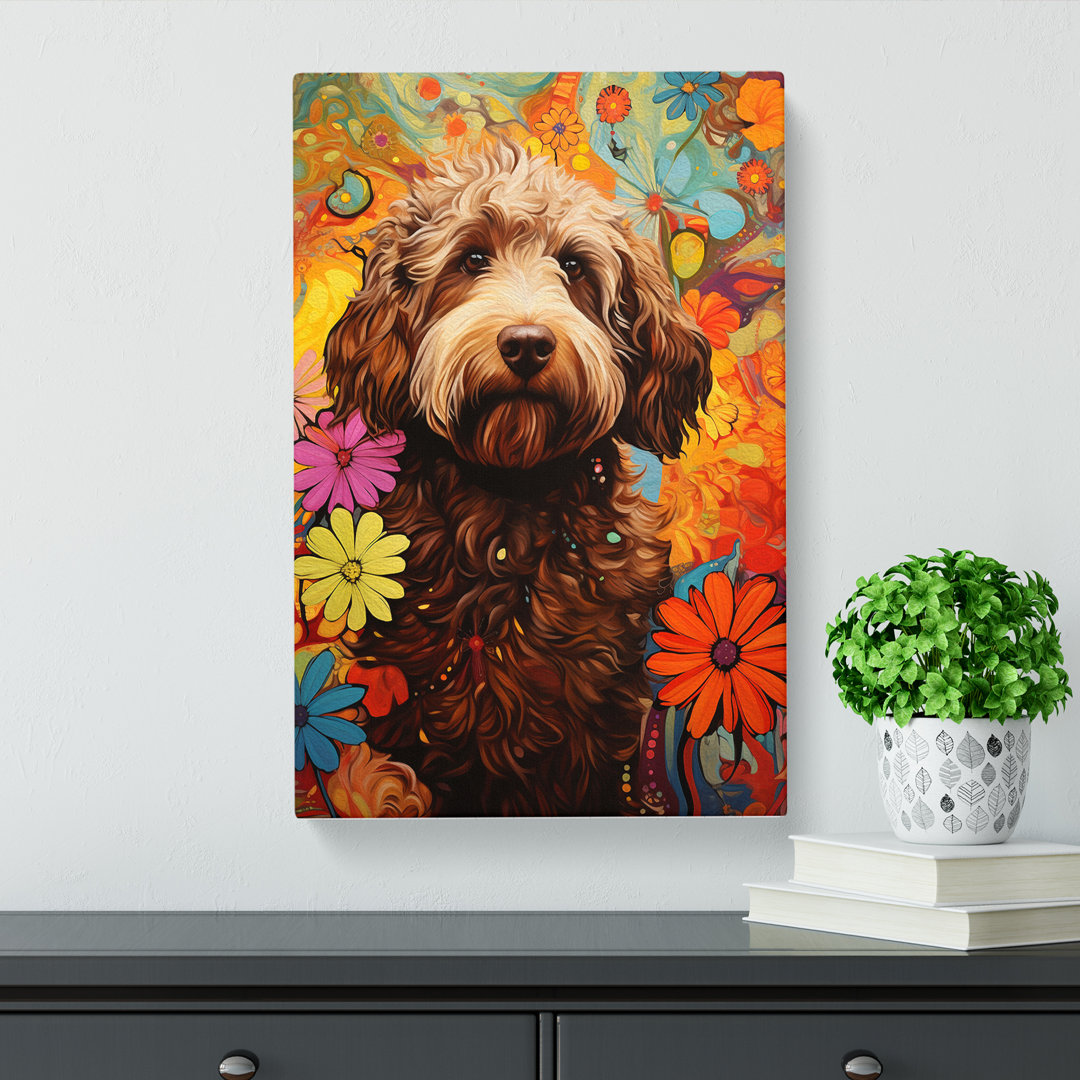 Labradoodle Orphism - No Frame Art Prints - Wrapped Canvas