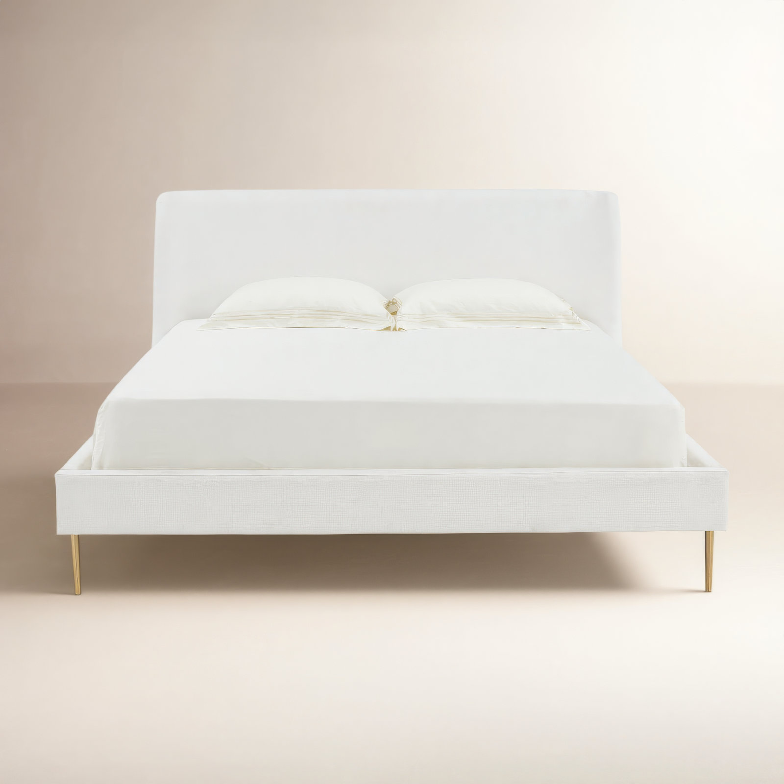 Venedy Linen Wingback Bed, King, White