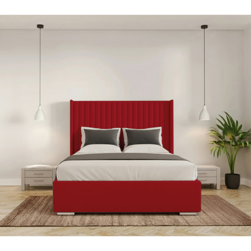 Chanteria Upholstered Bed, Single (3'), Red