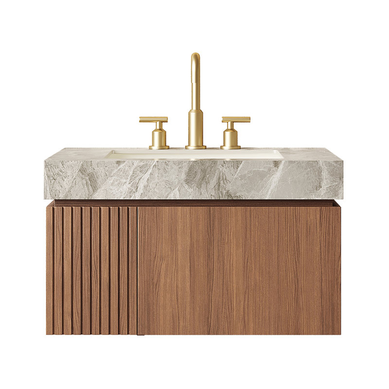 Meuble-lavabo de salle de bain 30 po MURI, Brun pâle, 30", Gris clair