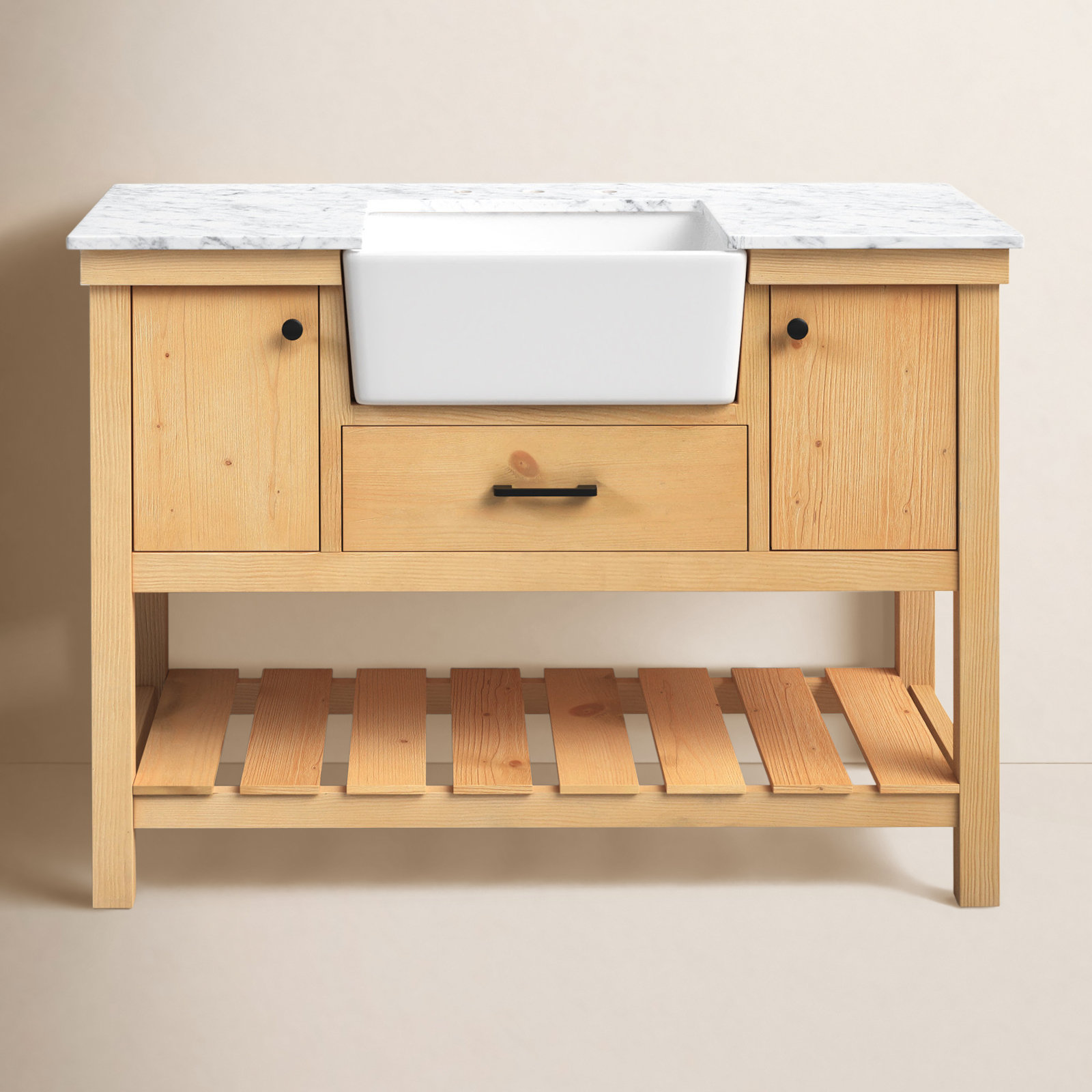 Pelaghia 48'' Single Bathroom Vanity, Natural Wood