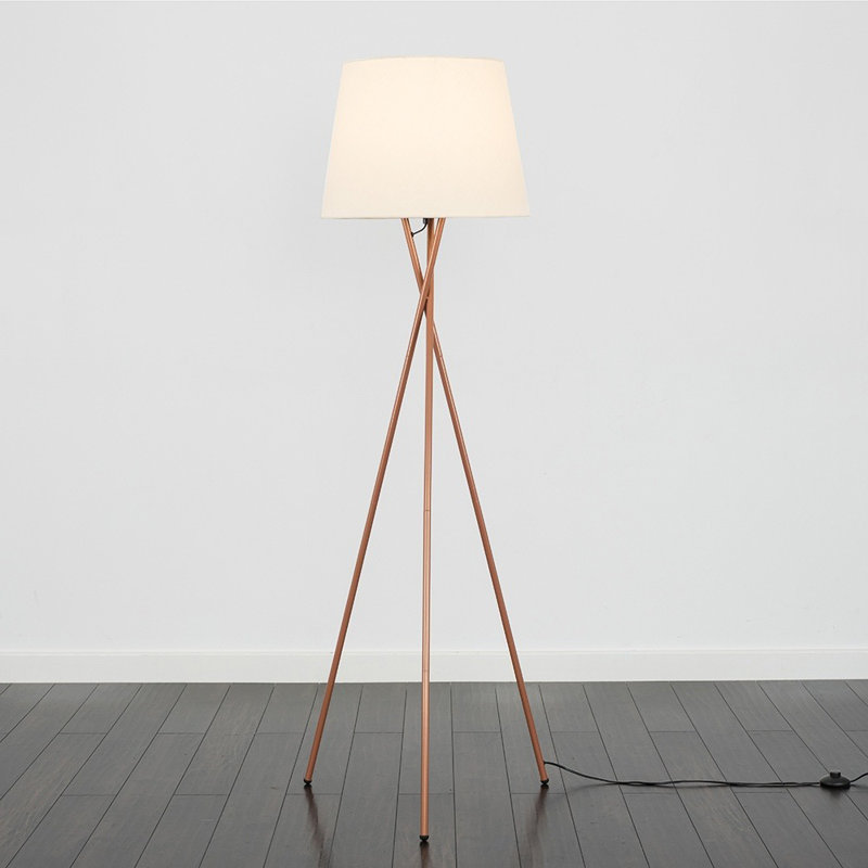 Anan Camden Tripod Copper Floor Lamp with Aspen Shade, Beige, Yes, 164""