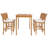 4 - Person Teak Solid Wood Patio Dining Set Umbrella Hole Included Rectangular Table