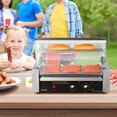 VEVOR Hot Dog Roller with Glass Lid
