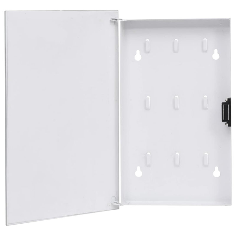 VidaXL Key Box with Magnetic Board Key Cabinet Storage Box Office, White