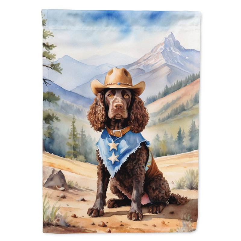 Drapeau Cowboy Welcome Garden, Épagneul d'eau américain