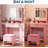Vanity Desk with Mirror and Lights