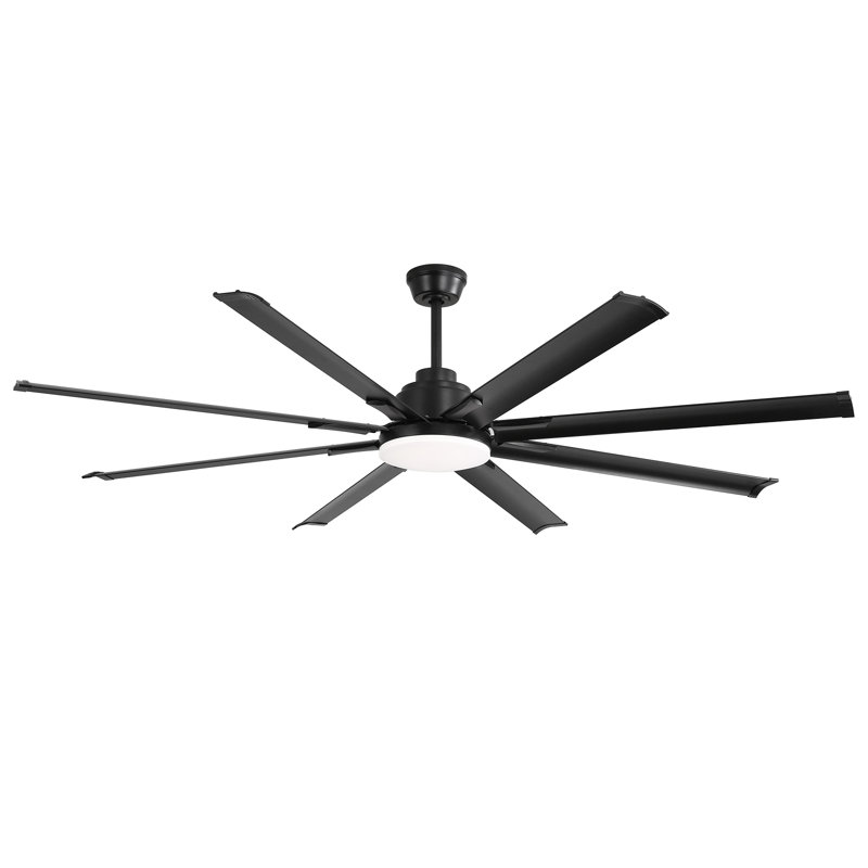 8 Aluminum Blades Modern Classic Smart Large Ceiling Fan With Light And Control And App Function, 84" W