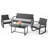 4-Person PE Rattan Rocking Patio Set – Durable Steel Frame & Padded Cushions-930666005-930666004